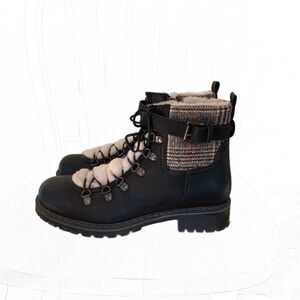 Jessica Carlyle Black Ankle Boots Plaid Insert Becca Sz 11